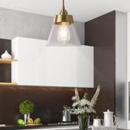 Nordic Retro Hanglamp Glazen Kap Huisverlichting Messing Houder Lamp Licht