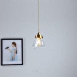 Nordic Retro Hanglamp Glazen Kap Huisverlichting Messing Houder Lamp Licht