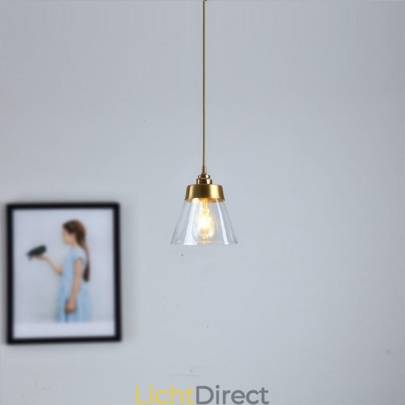 Nordic Retro Hanglamp Glazen Kap Huisverlichting Messing Houder Lamp Licht