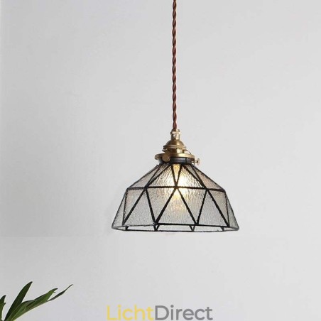 Geometrische hanglamp van gebrandschilderd glas Geometrische hanglamp van gebrandschilderd glas