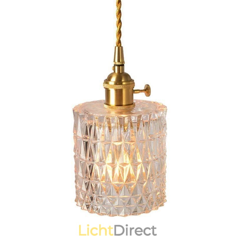 Jelly Jar Lamp Armatuur Geribbelde Glazen Hanglamp
