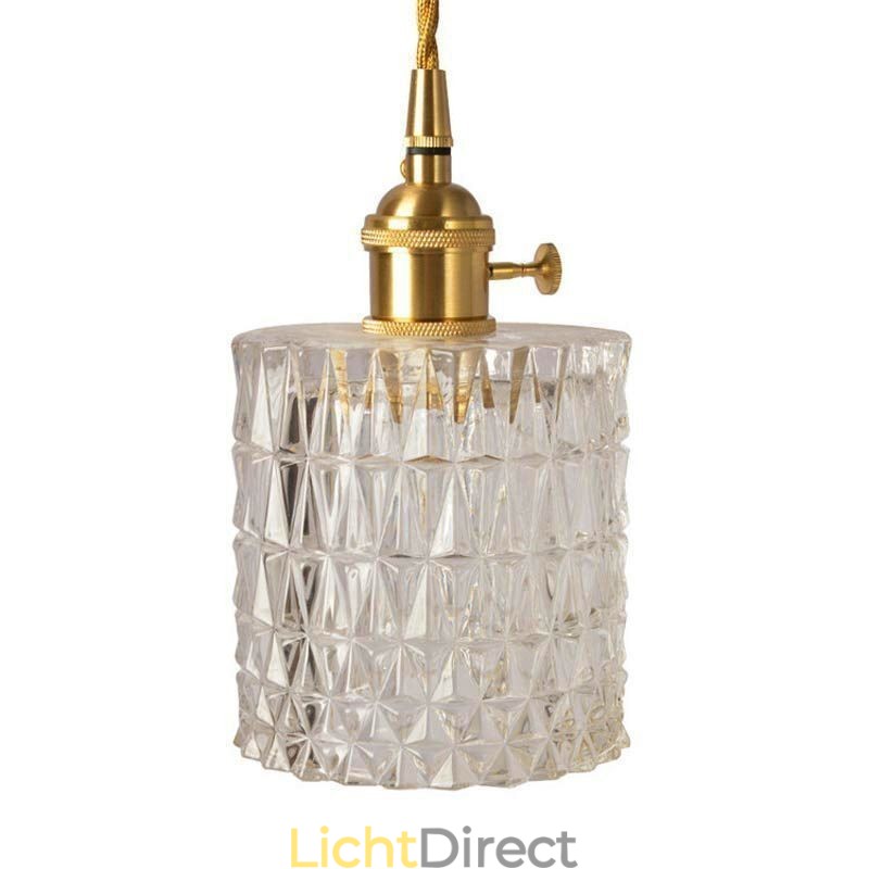 Jelly Jar Lamp Armatuur Geribbelde Glazen Hanglamp