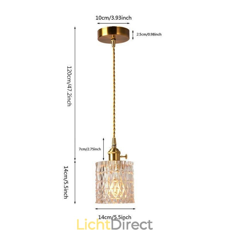 Jelly Jar Lamp Armatuur Geribbelde Glazen Hanglamp