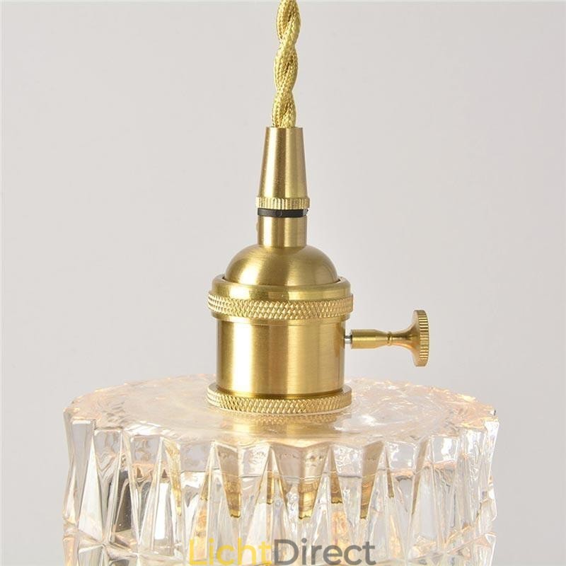 Jelly Jar Lamp Armatuur Geribbelde Glazen Hanglamp