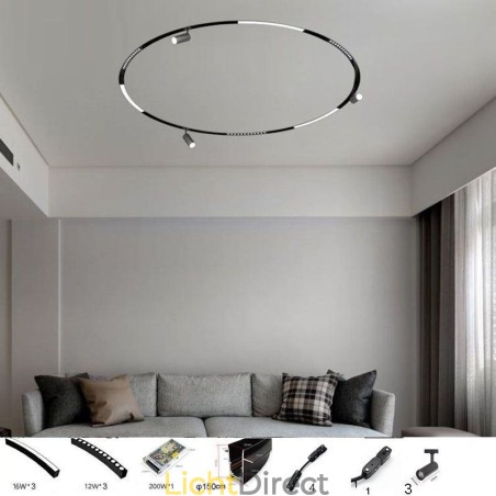 Ronde magnetische railverlichting inbouwspot decoratieve verlichting 150cm Ronde magnetische railverlichting inbouwspot decoratieve verlichting 150cm