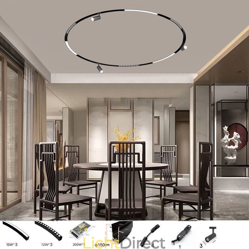 Ronde magnetische railverlichting inbouwspot decoratieve verlichting 150cm