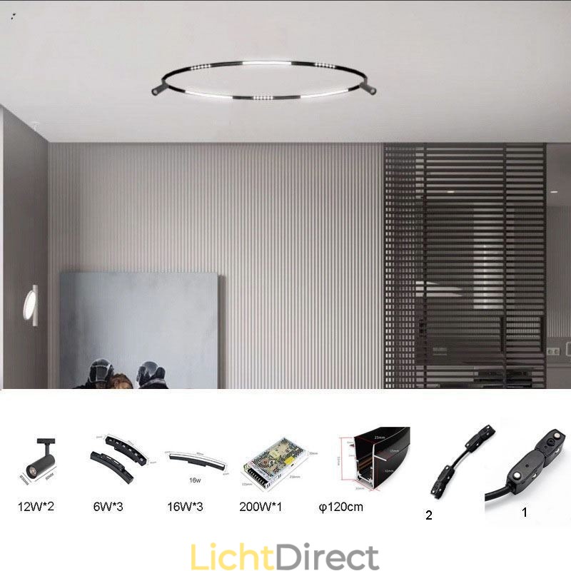 Circulair railsysteem Magnetische inbouwrailverlichtingsarmatuur 120cm