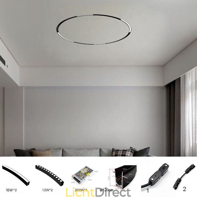 Railverlichting Magnetische inbouw cirkelvormige railverlichtingsarmatuur 120cm