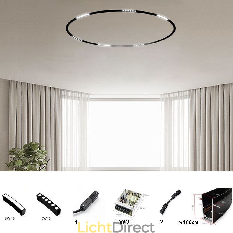 Ronde railverlichting magnetische inbouwspot decoratieve verlichting 100cm