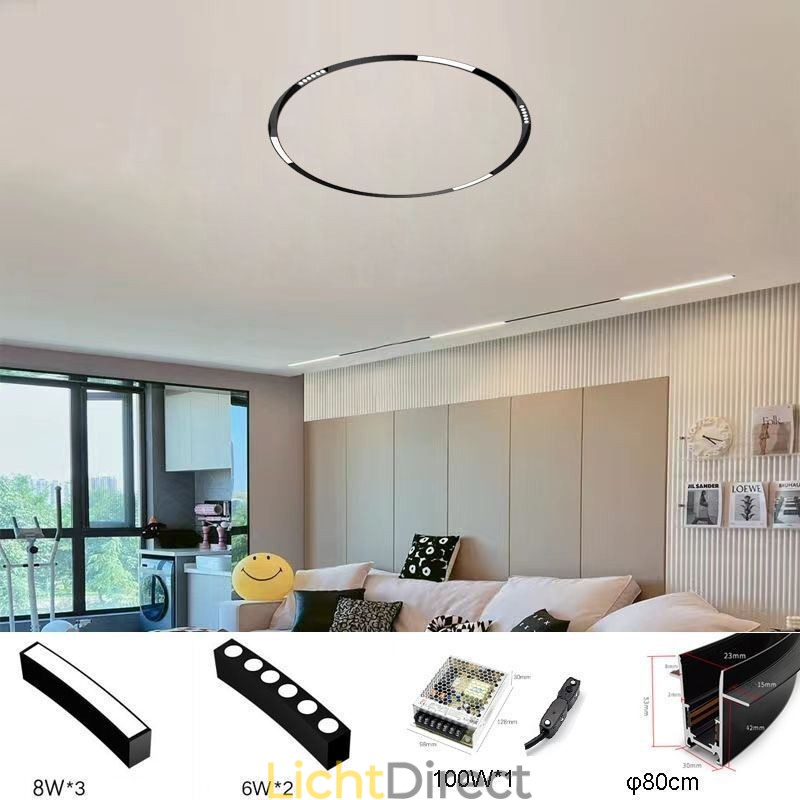 Ronde magnetische railverlichting inbouwspot decoratieve verlichting 80cm