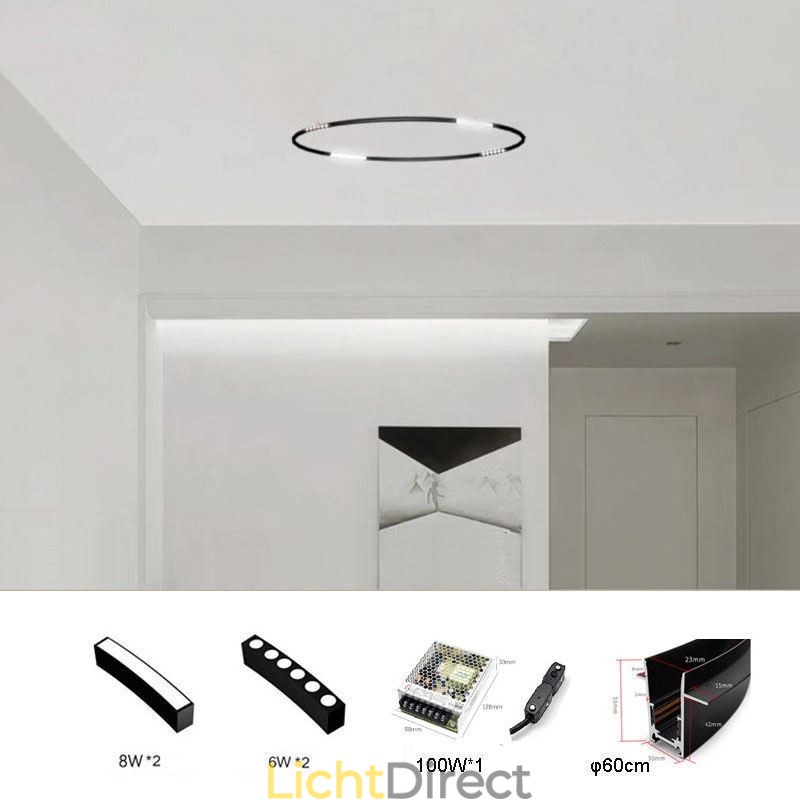 Ronde railverlichting magnetische inbouwspot decoratieve verlichting 60cm