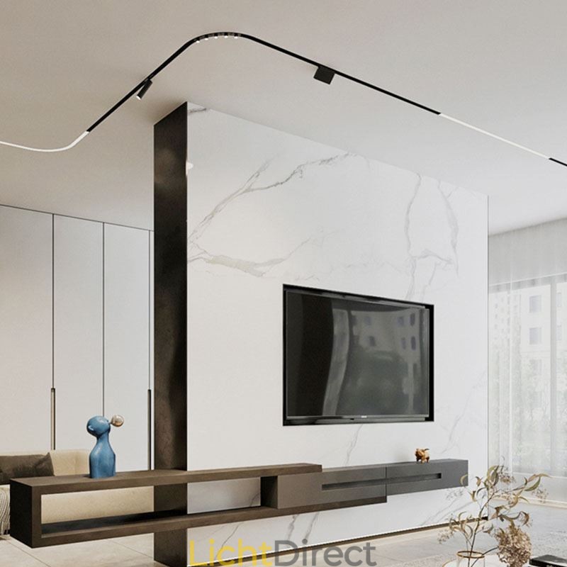 Verzonken rails voor verlichting Ronde magnetische aluminium railstrips