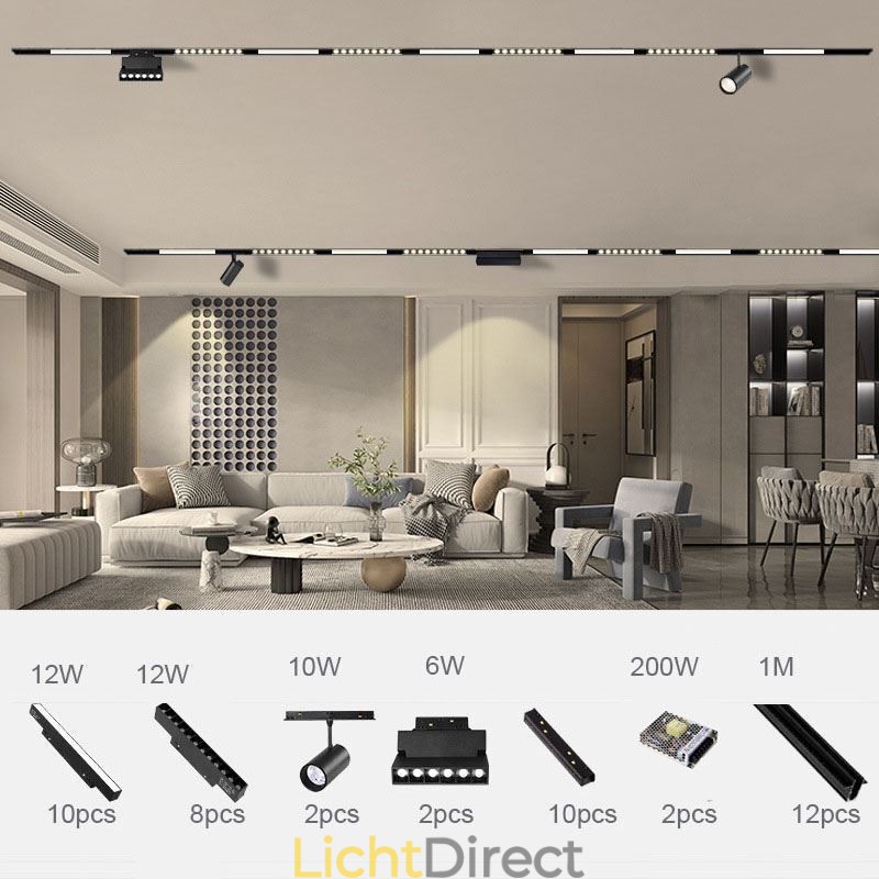 Magnetische railverlichting inbouwspot decoratieve verlichting 6M*2
