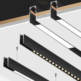 Verzonken rails voor railverlichting Magnetisch aluminium railoppervlakprofiel Ultradunne railverlichtingsstrip 100 cm