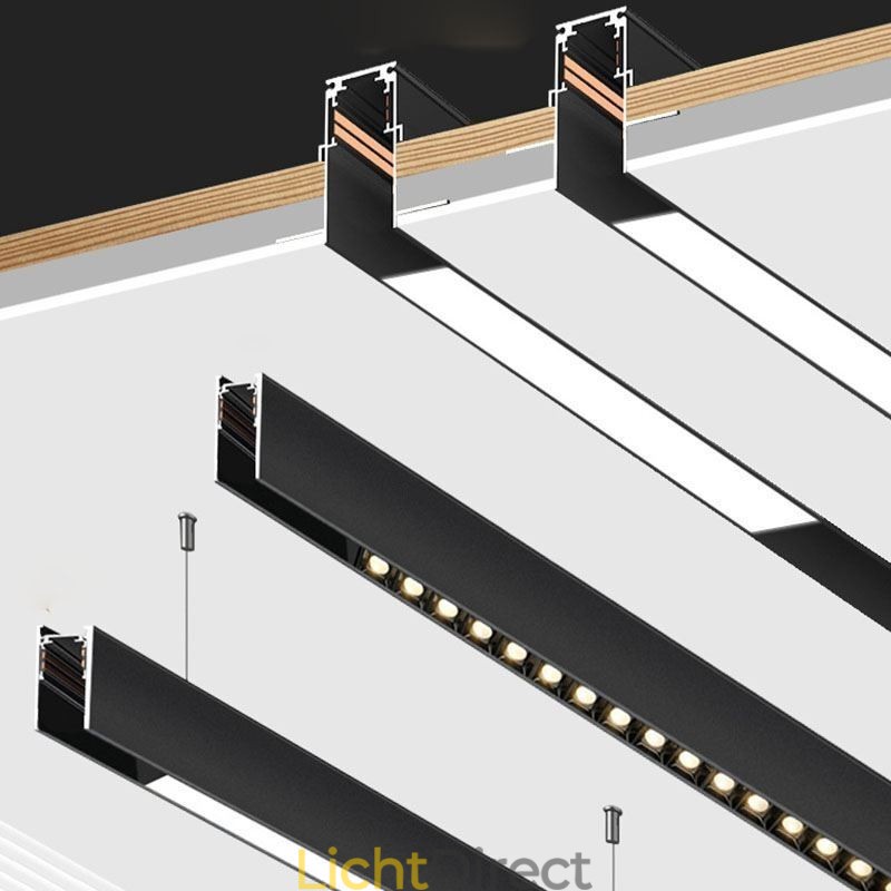 Verzonken rails voor railverlichting Magnetisch aluminium railoppervlakprofiel Ultradunne railverlichtingsstrip 100 cm