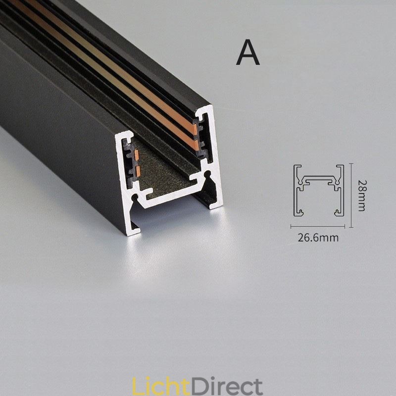 Verzonken rails voor railverlichting Magnetisch aluminium railoppervlakprofiel Ultradunne railverlichtingsstrip 100 cm