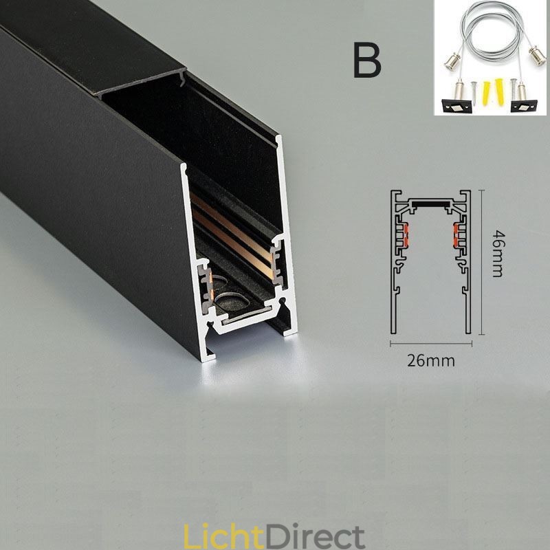Verzonken rails voor railverlichting Magnetisch aluminium railoppervlakprofiel Ultradunne railverlichtingsstrip 100 cm