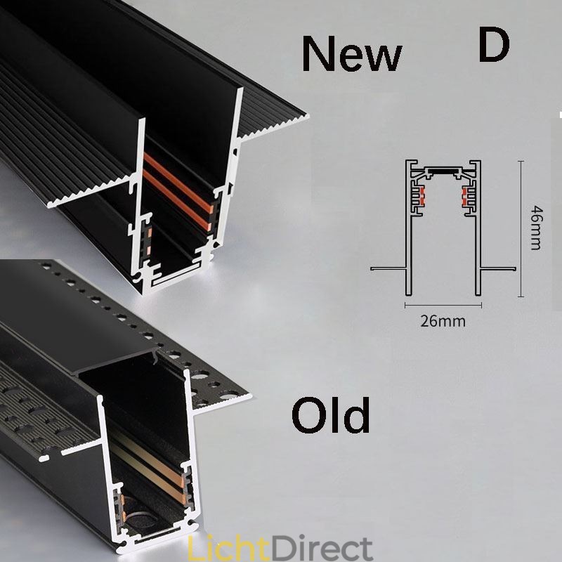Verzonken rails voor railverlichting Magnetisch aluminium railoppervlakprofiel Ultradunne railverlichtingsstrip 100 cm