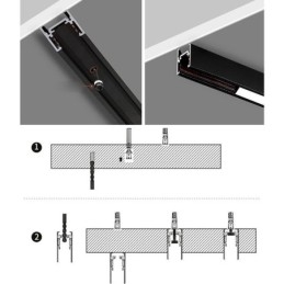 Verzonken rails voor railverlichting Magnetisch aluminium railoppervlakprofiel Ultradunne railverlichtingsstrip 100 cm