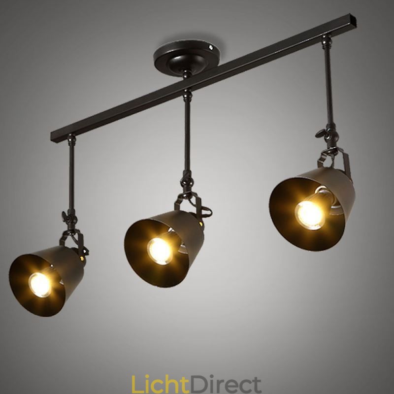 Rustieke ijzeren spotlamp, landelijke vintage plafondlamp