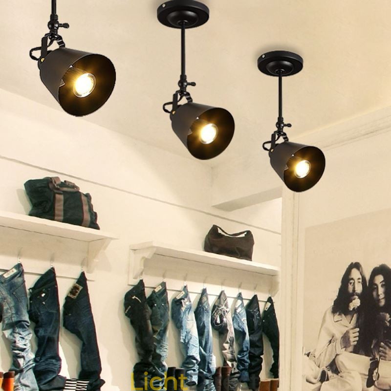 Rustieke ijzeren spotlamp, landelijke vintage plafondlamp