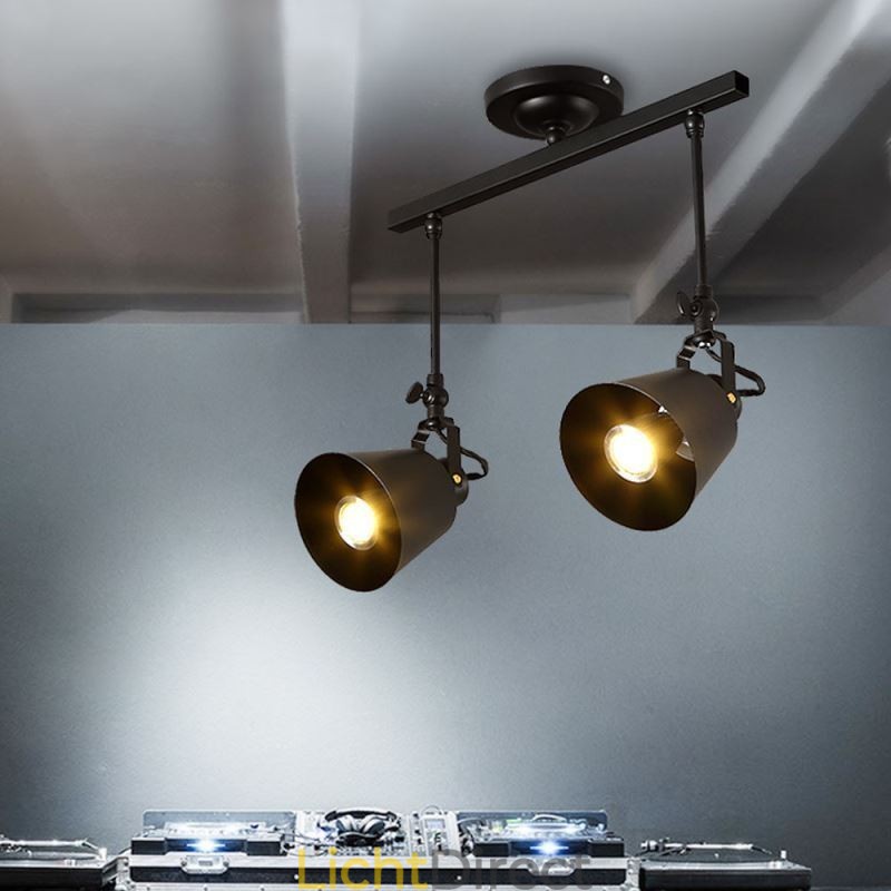 Rustieke ijzeren spotlamp, landelijke vintage plafondlamp