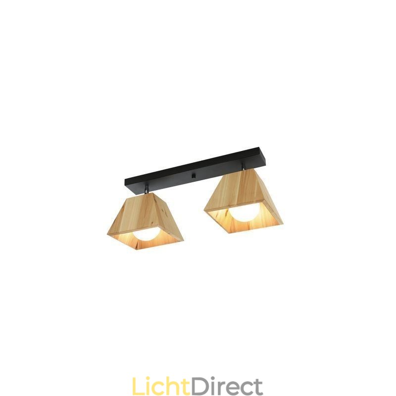 Nordic Houten Spotlight Vier Prisma Draaibare Plafondspot