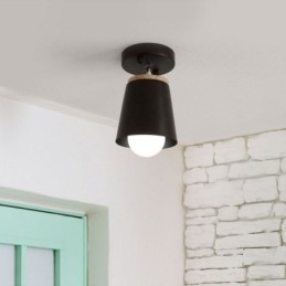 Nordic Iron Spotlight Houten Eenvoudige Plafondlamp (Enkele Lamp)