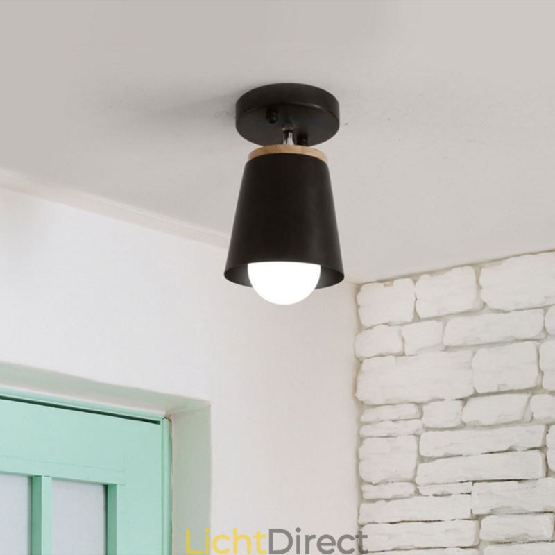 Nordic Iron Spotlight Houten Eenvoudige Plafondlamp (Enkele Lamp)
