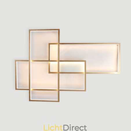 Goudkleurige moderne, eigentijdse aluminium plafondlamp met dimmer voor woonkamer/slaapkamer (kan ook als wandlamp worden gebruikt) Goudkleurige moderne, eigentijdse aluminium plafondlamp met dimmer voor woonkamer/slaapkamer (kan ook als wandlamp worden gebruikt)
