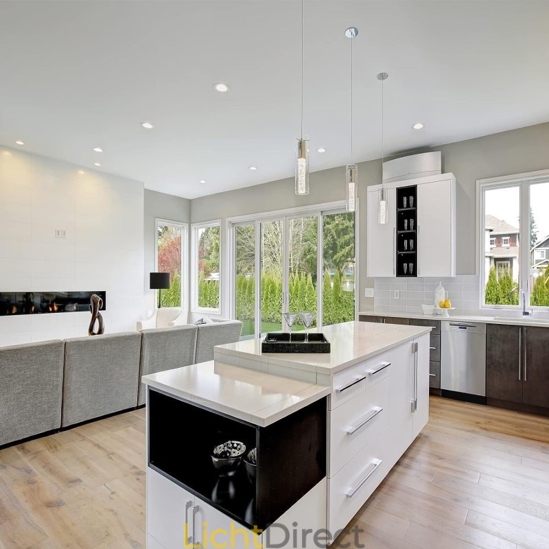 3-lichts artistieke hanglamp met glazen kappen G4-lampvoet
