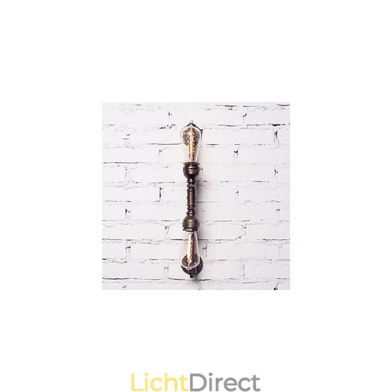 Wroguht ijzeren waterpijp wandlamp vintage gangpadverlichting loft ijzeren wandlamp Edison gloeilamp FJ DB2 046A0
