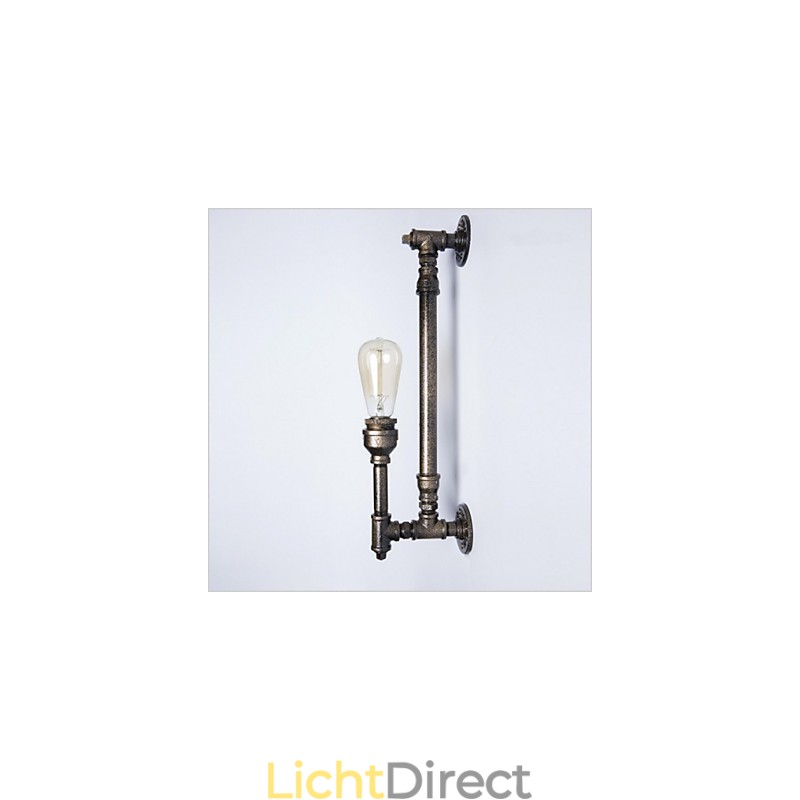 Wroguht ijzeren waterpijp wandlamp vintage gangpadverlichting loft ijzeren wandlamp Edison gloeilamp FJ DB2 046A0