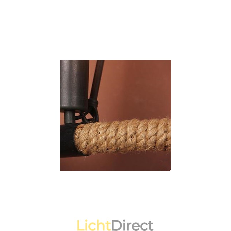 Gecontracteerde balkontraplamp halve cirkel henneptouw wandlamp