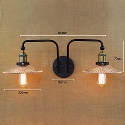 Industrieel Nordic Stijl Creatieve Persoonlijkheid Slaapkamer Interieur Mediterraan Café Muur Glas Dubbel IJzer