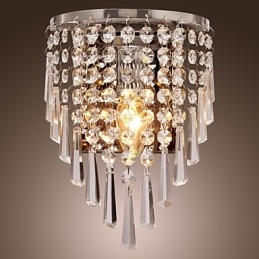 Halfronde wandlamp in kristallook