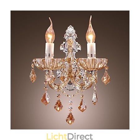 Elegante kristallen wandlamp met 2 lampen Elegante kristallen wandlamp met 2 lampen