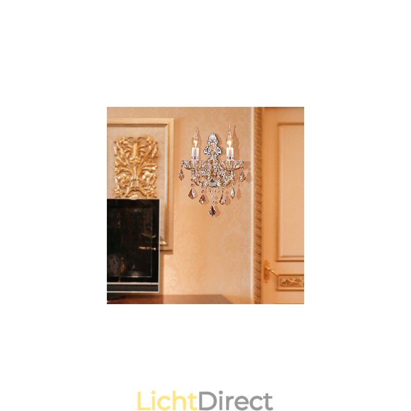 Elegante kristallen wandlamp met 2 lampen