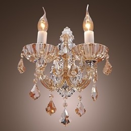 Elegante kristallen wandlamp met 2 lampen