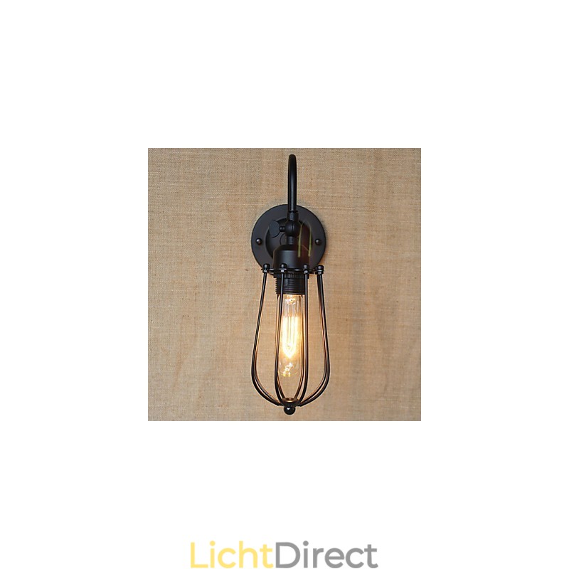 Amerikaanse Landelijke Woonkamerlamp Slaapkamer Balkon Minimalistische Mat Zwarte Bedlamp Decoratieve Kunstmuur