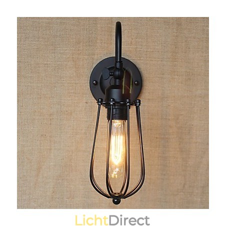 Amerikaanse Landelijke Woonkamerlamp Slaapkamer Balkon Minimalistische Mat Zwarte Bedlamp Decoratieve Kunstmuur