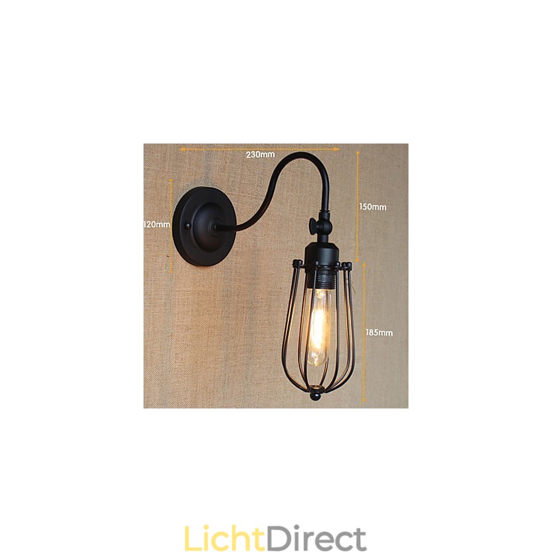 Amerikaanse Landelijke Woonkamerlamp Slaapkamer Balkon Minimalistische Mat Zwarte Bedlamp Decoratieve Kunstmuur