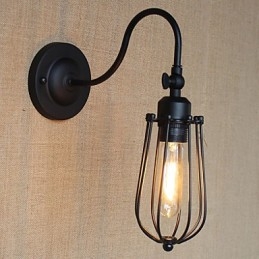 Amerikaanse Landelijke Woonkamerlamp Slaapkamer Balkon Minimalistische Mat Zwarte Bedlamp Decoratieve Kunstmuur