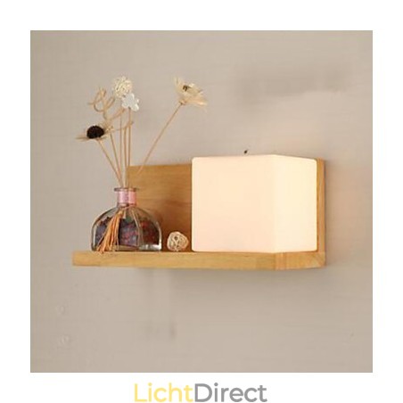 Creatieve eigentijdse en gecontracteerde wandlamp van massief hout en glas Creatieve eigentijdse en gecontracteerde wandlamp van massief hout en glas