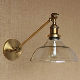De Iron Glass Bronze Brass Arm Stijl Retro Creatieve Amerikaanse Landelijke Hal Slaapkamer Wandlamp