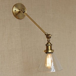 De Iron Glass Bronze Brass Arm Stijl Retro Creatieve Amerikaanse Landelijke Hal Slaapkamer Wandlamp