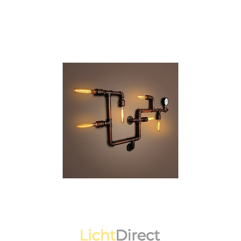 Wandlamp Wandlampen 6 Lampen Brons Afwerking Industriële Stijl Rustieke Lodge Metaal