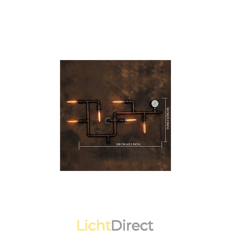 Wandlamp Wandlampen 6 Lampen Brons Afwerking Industriële Stijl Rustieke Lodge Metaal