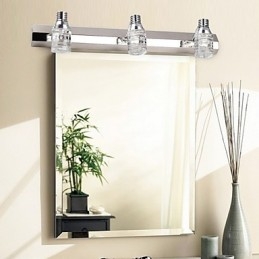 Moderne wandlamp met glazen bubbelkap, spiegelfrontstijl