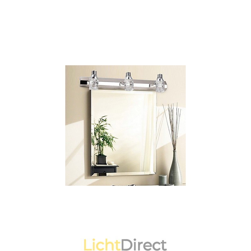 Moderne wandlamp met glazen bubbelkap, spiegelfrontstijl
